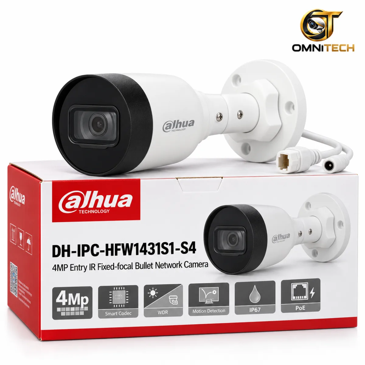 Caméra Bullet Dahua IP 4 MP PoE IR sans Audio
