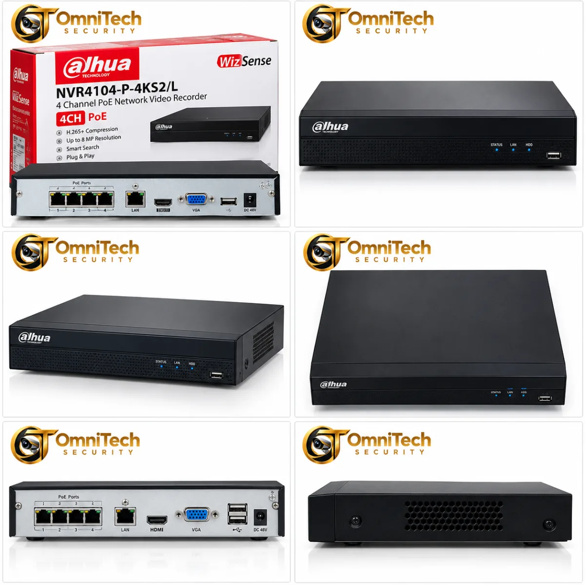 Enregistreur NVR Dahua 4 Canaux PoE – Compatible Caméras 4 MP – 1 HDD
