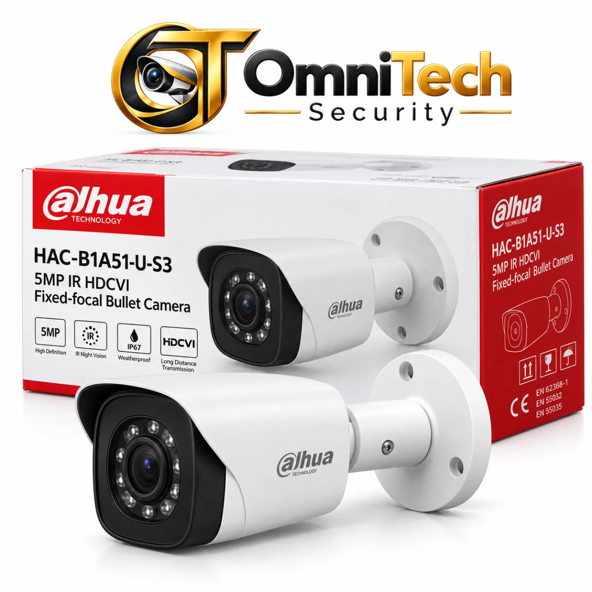 Caméra Bullet Dahua 5 MP IR HDCVI sans Audio