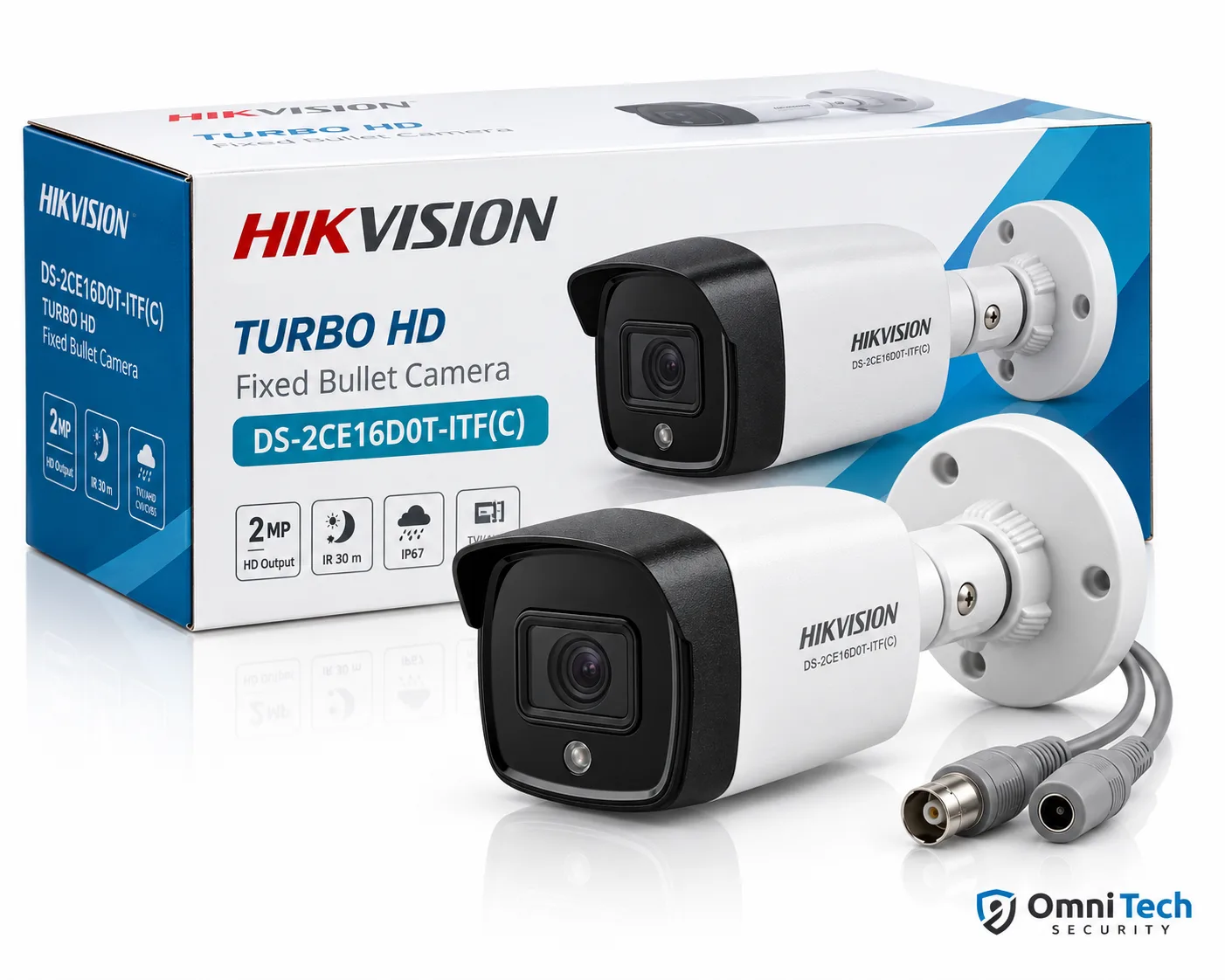 Caméra Bullet Hikvision Analogique 2 MP Infrarouge avec Audio