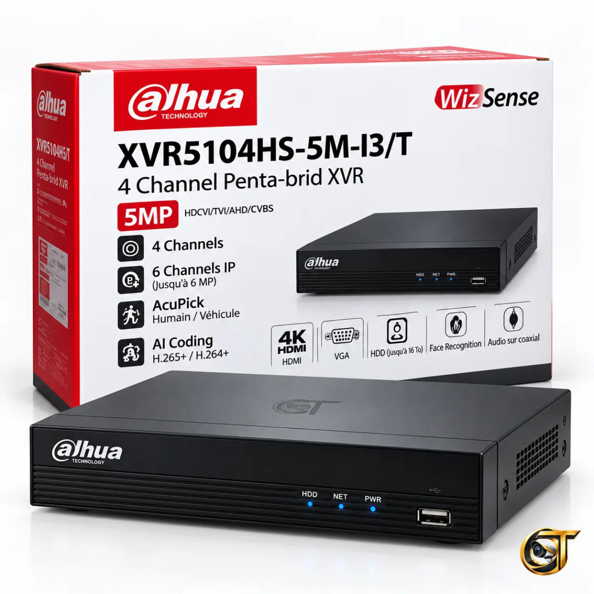 Enregistreur DVR / XVR Dahua 8 Canaux 5 MP WizSense – AcuPick – 1 HDD