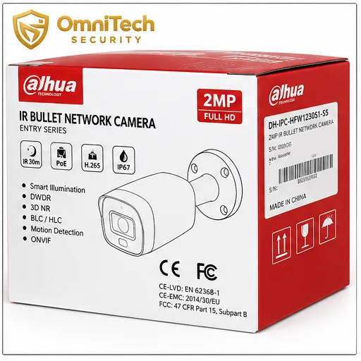 Caméra Bullet Dahua IP 2 MP PoE IR sans Audio