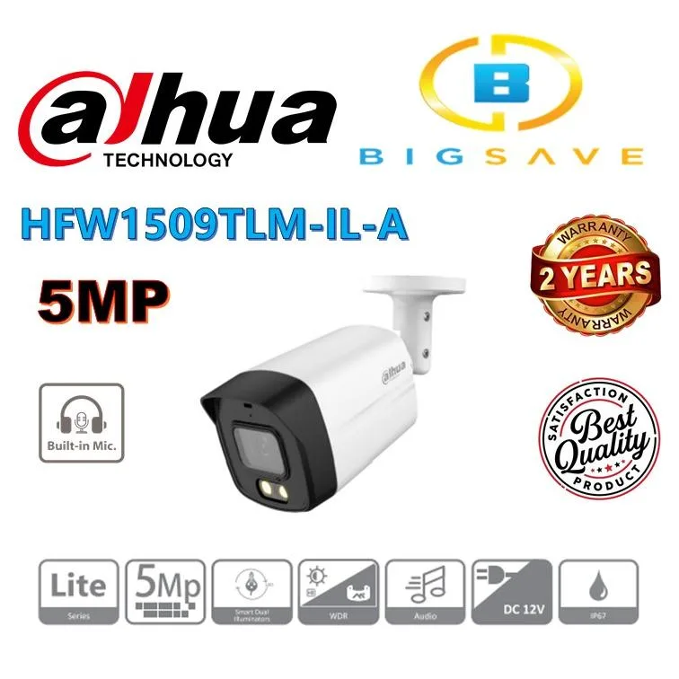 Caméra Bullet Dahua 5 MP Smart Dual Light avec Audio