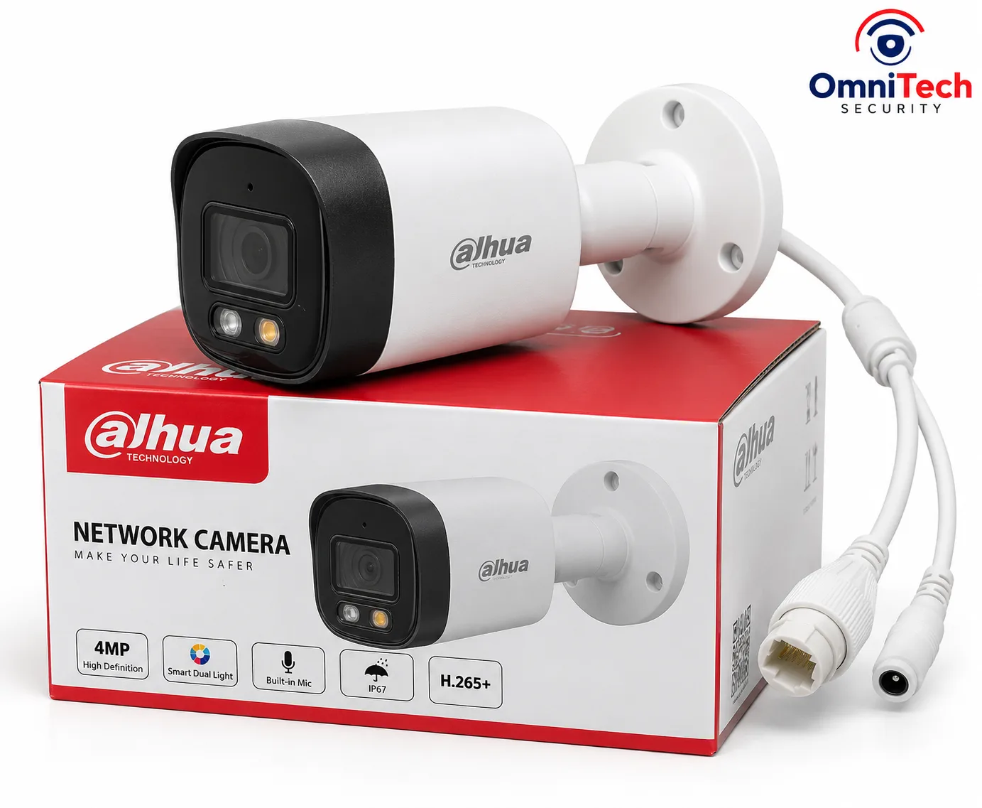 Caméra Bullet Dahua IP 4 MP PoE IR avec Audio