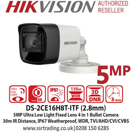 Caméra Bullet Hikvision Analogique 5 MP Infrarouge – Sans Audio